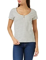 Koszulki i topy damskie - People Tree Tianna damska koszulka w paski Henley, granatowy, 34 - miniaturka - grafika 1