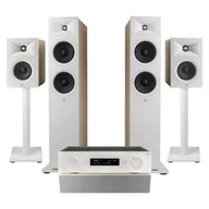 Kino domowe - Amplituner JBL MA310 Biały + Kolumny głośnikowe JBL Stage 2 260F Biały (2 szt.) + Kolumna głośnikowa JBL Stage 2 240 B Biały (2 szt.) + Głośnik centralny JBL Stage 2 245C Biały (1 szt.) + Stojaki do głośników JBL Stage FS Biały (2 szt.) - miniaturka - grafika 1