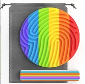 Zabawki sensoryczne - Sensoryczna Podkładka Silikonowa Koło Kolorowe 16,3X19,7X1,35Cm - miniaturka - grafika 1