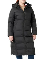 Płaszcze damskie - Tommy Hilfiger Kobiety Global Stripe Down Maxi Płaszcz, Czarny, XXL - miniaturka - grafika 1