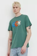 Koszulki męskie - Converse t-shirt bawełniany męski kolor zielony z nadrukiem - miniaturka - grafika 1