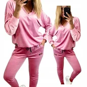 Dresy damskie - Dres WELUROWY komplet mięsisty przez głowę wygodny ciepły 54 56 7XL BIG - miniaturka - grafika 1