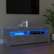 Szafki RTV - vidaXL Lumarko Szafka pod TV z oświetleniem LED, szarość betonu, 120x35x40 cm 804314 - miniaturka - grafika 1