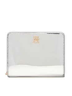 Tommy Hilfiger Mały Portfel Damski Med Za W/Flap Met AW0AW18037 Srebrny - Portfele - miniaturka - grafika 1