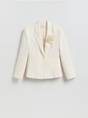 Marynarki i żakiety damskie - Reserved - Marynarka z broszką - kremowy - miniaturka - grafika 1