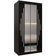 Szafy - Szafa przesuwna garderoba z lustrem i drążkiem na ubrania York 1 100 artisan sonoma czarna biała - miniaturka - grafika 1