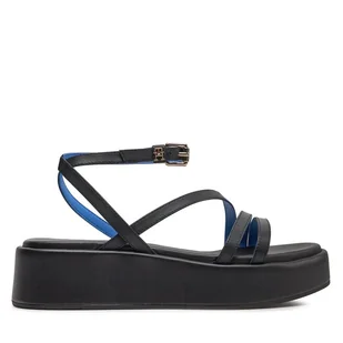 Sandały Tommy Hilfiger Th Strap Platform FW0FW07728 Czarny - Sandały damskie - miniaturka - grafika 1