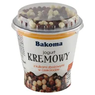 Kefiry, jogurty, maślanki - Bakoma Jogurt kremowy z kulkami zbożowymi w czekoladzie 127 g - miniaturka - grafika 1