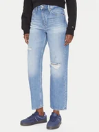 Spodnie damskie - Tommy Jeans Jeansy Layla DW0DW21278 Niebieski Straight Fit - miniaturka - grafika 1