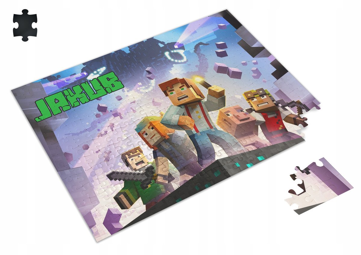 PUZZLE Minecraft Gra + IMIĘ Pudełko 252 el. #10
