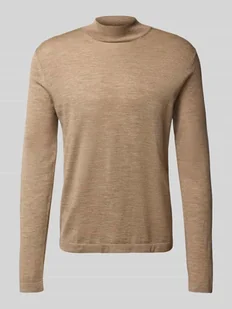 Sweter z dzianiny z wełny ze stójką model ‘Tern’ - Swetry męskie - miniaturka - grafika 1