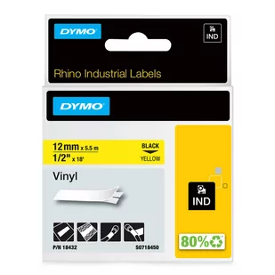 Dymo Etykieta RHINO 12mmx5,5m ŻÓŁTA WINYLOWA 18432 DO OPISU KABLI I PRZEWODÓW - Etykiety do drukarek - miniaturka - grafika 2