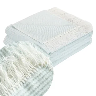 Szałwiowy Koc Bawełniany 150x200 LADY Narzuta Pled Na Łóżko - Narzuty - miniaturka - grafika 1