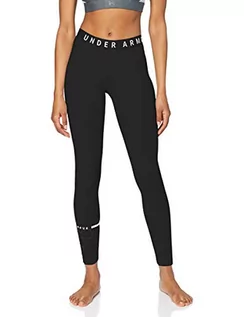 Spodnie damskie - Under Armour damskie ulubione duże logo miękkie i oddychające damskie spodnie do jogi, sportowe legginsy z technologią 4-Way Stretch Czarny M - grafika 1