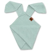 Chusty do noszenia dzieci - Pieluszka Dou Dou Bunny Z Organicznej Bio Bawełny Gots Cozy Muslin With Ears 2In1 Mint Hi Little One - miniaturka - grafika 1