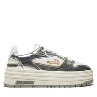 Sneakersy damskie - Sneakersy LOVE MOSCHINO JA21017G18IB0000 Srebrny - miniaturka - grafika 1