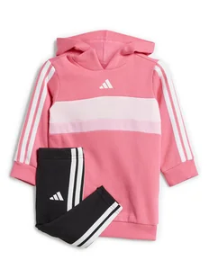 adidas Komplet bluza i legginsy Seasonal Essentials Tiberio 3-Stripes JC7501 Różowy Slim Fit - Legginsy - miniaturka - grafika 1