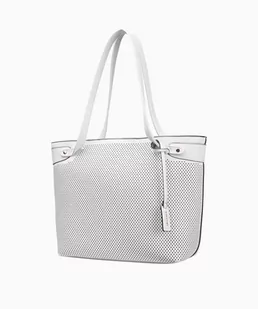 PUCCINI Torebka typu shopper o ażurowej fakturze biała - Torebki damskie - miniaturka - grafika 1