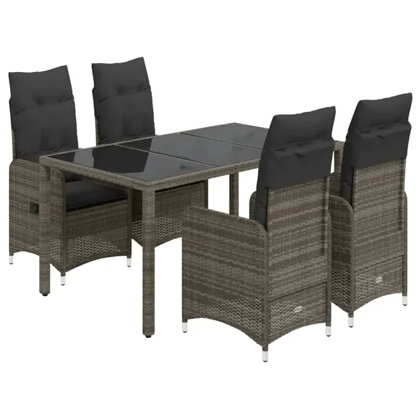 Zestaw Bistro do Ogrodu z Rattanu PE, Stół 150x90x75 cm, Krzesła 54,5x58