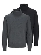Swetry męskie - Jack&Jones Golf Basic 12287649 Czarny Regular Fit - miniaturka - grafika 1