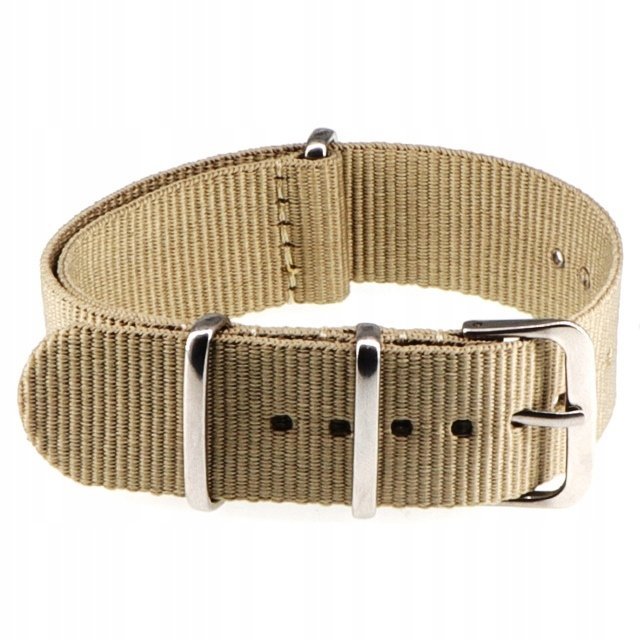 NOWY, BEŻOWY PARCIANY, NYLONOWY PASEK 16MM +TELESKOPY + PRZYRZĄD