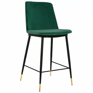 Krzesło barowe DIEGO 65 zielony - welur podstawa czarno złota kod: KH1201100123.61.GREE - Taborety i hokery - miniaturka - grafika 1