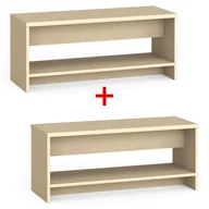 Wyposażenie sportowe i gimnastyczne - Ławka szatniowa z półka na obuwie 1+1 GRATIS, wzmocniona, 1000 mm, brzoza - miniaturka - grafika 1