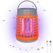 Latarki - Elektryczny zabijacz owadów 3 w 1 – z funkcją światła i latarki – ładowany przez USB i energię słoneczną – pomarańczowy - miniaturka - grafika 1