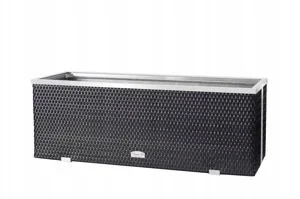 Donica ogrodowa rattanowa130x40x45 Stalowy - Donice - miniaturka - grafika 1