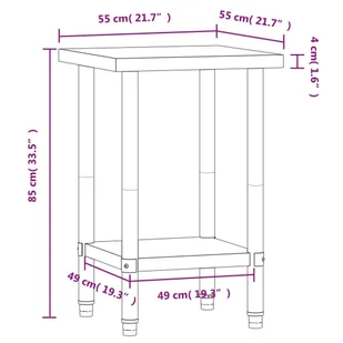 Kuchenny stół roboczy, 55x55x85 cm, stal nierdzewna Lumarko! - Wózki na żywność Kuchenny stół roboczy, 55x55x85 cm, stal nierdzewna Lumarko! - Wózki na żywność - miniaturka - grafika 10
