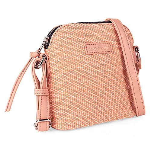 Lois - Torby Crossbody dla kobiet - Mała torebka ze skóry syntetycznej - Torby na ramię damskie z regulowanym paskiem. Mała torba Crossbody dla kobiet z przednią kieszenią - Małe torebki damsk, Różowy