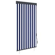 Rolety - vidaXL Roleta zewnętrzna, 100x250 cm, niebiesko-biała - miniaturka - grafika 1