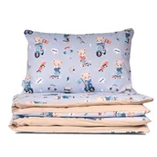 Pościel dla dzieci - Pościel 100x135 Misie i szalone kółka - miniaturka - grafika 1