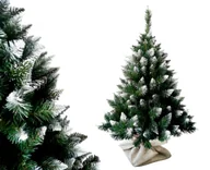 Choinki - Choinka sztuczna Sosna Diamentowa Biała Premium 120 cm stojak juta w zestawie - miniaturka - grafika 1