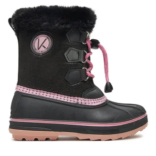 Śniegowce Kimberfeel Sonik Czarny - Buty dla dziewczynek - miniaturka - grafika 1