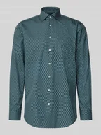 Koszule męskie - Koszula biznesowa o kroju regular fit z kołnierzykiem typu kent - miniaturka - grafika 1