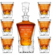 Karafki - Karafka Ice Blink i 6 szklanek z grawerem dla pary na ślub rocznicę p - miniaturka - grafika 1