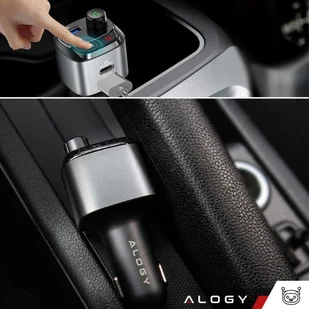 Transmiter samochodowy FM Alogy Ładowarka USB QC 3.0 + USB-C PD Bluetooth odtwarzacz MP3 - Pozostałe akcesoria do telefonów - miniaturka - grafika 8