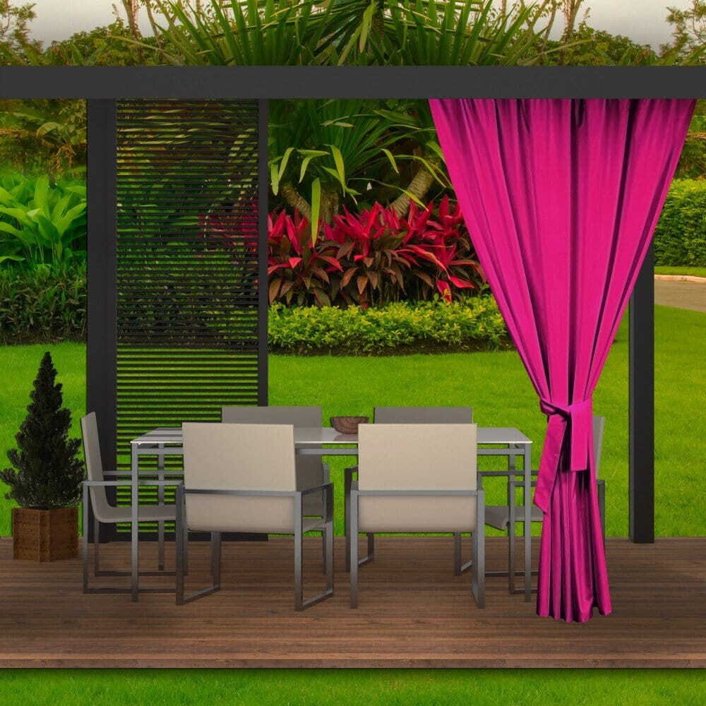 Zasłona ogrodowa 155x200cm różowa 1 szt zasłona zewnętrzna wodoodporna zasłona na taras balkon zasłona na zewnątrz zasłona do ogrodu
