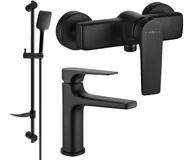 Zestawy baterii łazienkowych - Mexen Lynx DF62 zestaw prysznicowy, czarny - 745904DF62-70 - miniaturka - grafika 1