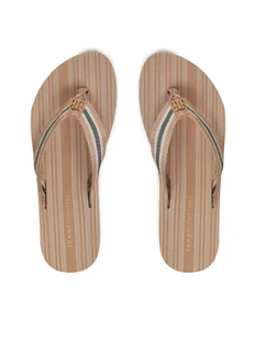 Tommy Hilfiger Japonki Im Th Print Beach Sandal FW0FW08370 Beżowy - Klapki i japonki damskie - miniaturka - grafika 1