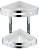 Półki łazienkowe - Koszyk półka do łazienki narożna półokrągła podwójna stalowa STELLA 16.072 - miniaturka - grafika 1