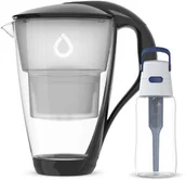 Dzbanki filtrujące - Szklany dzbanek Dafi CRYSTAL czarny Unimax z szarą butelką Solid 0,5 - miniaturka - grafika 1