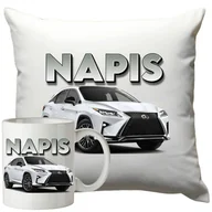 Gadżety dla niej i dla niego - Kubek Poduszka Lexus 330ml 40x40cm z Napisem Zestaw Motoryzacyjny - miniaturka - grafika 1