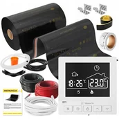 Ogrzewanie podłogowe - Folia grzewcza na podczerwień MISSION AIR Black Gold PTC 160W/m² (2mb x 50cm) + regulator Taurus Biały - miniaturka - grafika 1