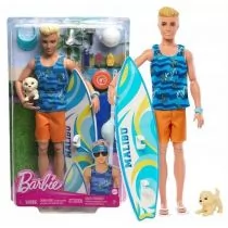 Lalka Barbie Ken z deską surfingową Mattel - Lalki dla dziewczynek - miniaturka - grafika 1