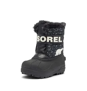 Sorel Snow Commander Dziecięce śniegowce, czarny (Czarny jasnoczerwony), 4 UK Child - Śniegowce damskie - miniaturka - grafika 1