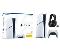 Konsole Playstation - Sony PlayStation 5 Slim D Chassis PS5 1TB z napędem + słuchawki bezprzewodowe SteelSeries Arctis Nova 5P Czarny - miniaturka - grafika 1