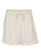 Spodenki damskie - VERO MODA Women's VMBUMPY WVN NoOS szorty, śnieżnobiałe/paski: Irish Cream, S, Snow White/Stripes: irish Cream, S - miniaturka - grafika 1