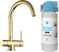 Uzdatniacze wody - System filtrujący Dafi FLOW COMFORT D1 + bateria trójdrożna VITO złoto szczotkowane - miniaturka - grafika 1